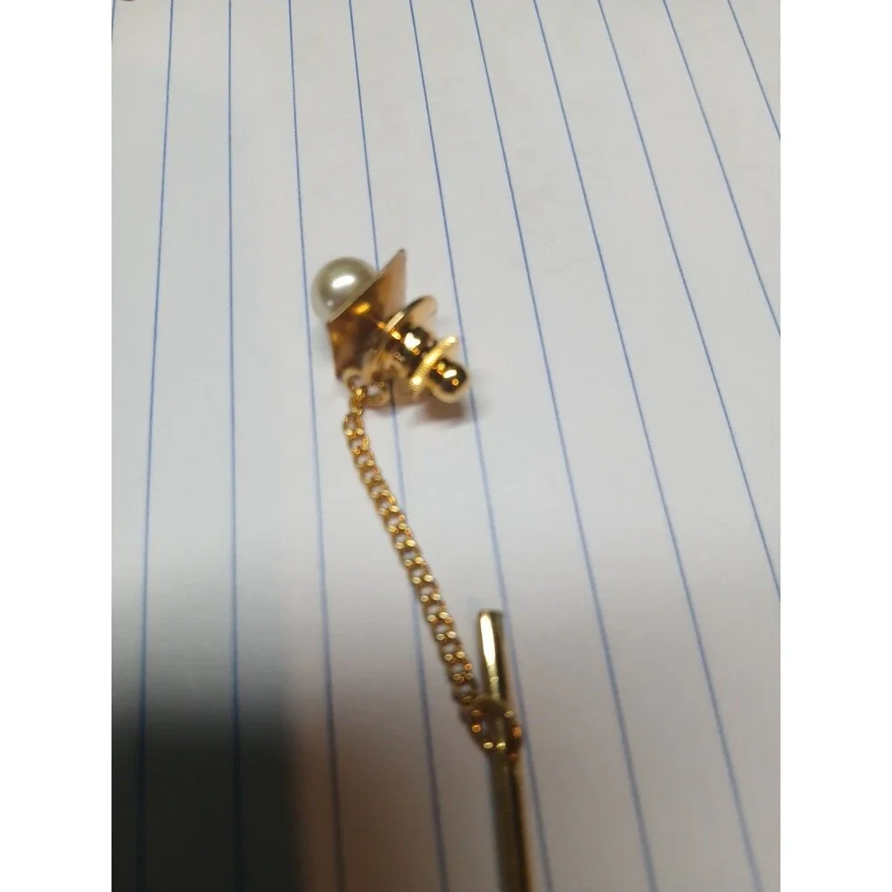 Faux Pearl Tie Tack Pin